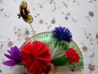 Bastelspaß Pappteller- Blumenwiese