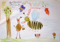 "Ich liebe diese Schulbiene" – Bienenzeichnung von Annika, Wunderburgschule