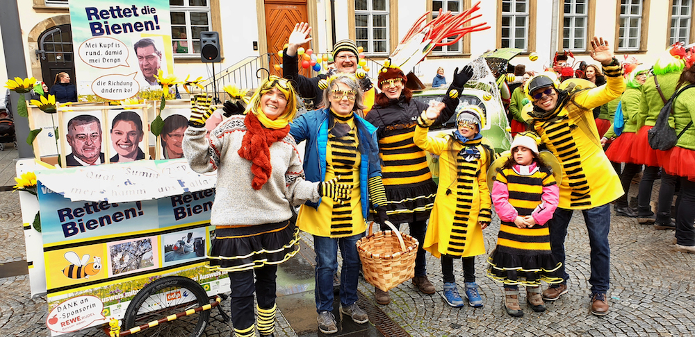 "Söders runder Tisch, oder: Die Bienen sind ls!" Faschingsumzug mit Bienen-leben-in-Bamberg.de