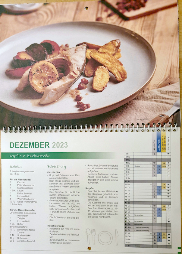 Kalenderblatt Umwelt-Kalender 2023 / BSB, Bamberger Service Betriebe