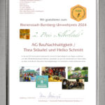 Urkunde zum Bienenstadt-Bamberg-Umweltpreis 2024 (BBU24)