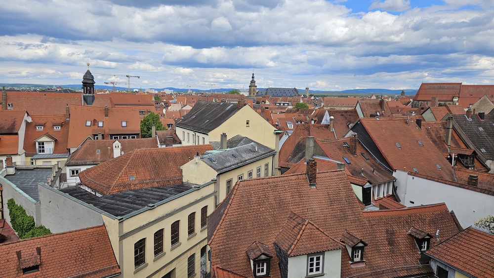 Panoramablick auf Bamberg vom Rosengarten aus
