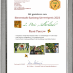 Urkunde zum Bienenstadt-Bamberg-Umweltpreis 2025 (BBU25)