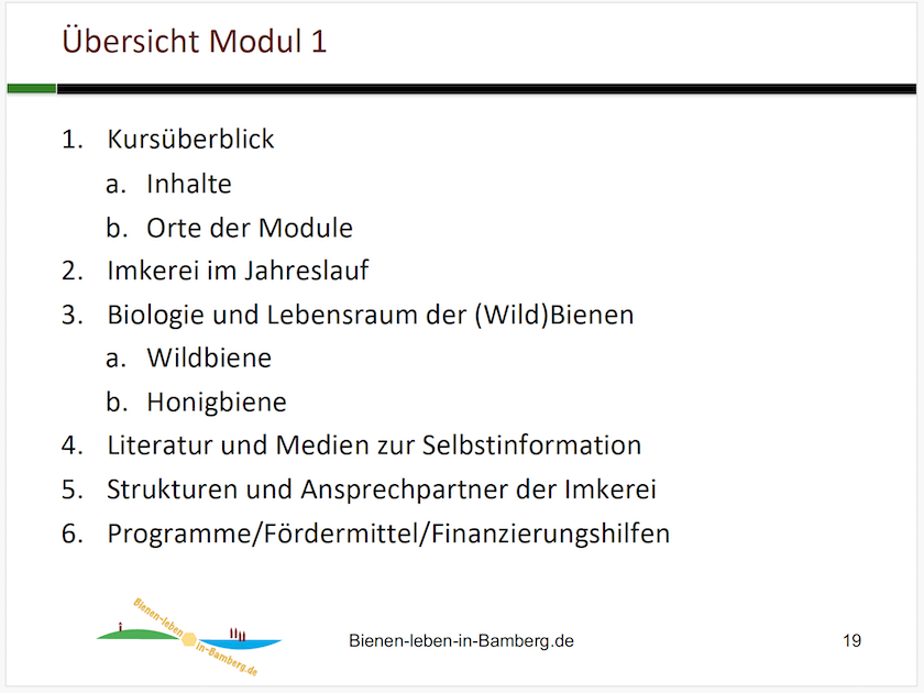 Folie Imkeranfaengerkurs AK26, M1 / Bienen-leben-in-Bamberg.de