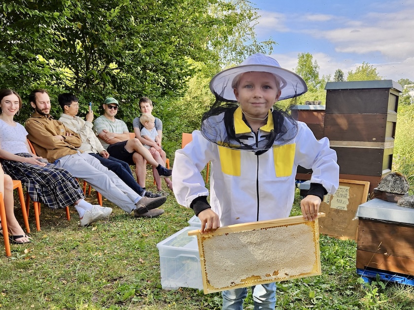 Öffentliche Honigernte zur BIWa-Sonntagsöffnung am Bienenweg in Bamberg / Iniative Bienen-leben-in-Bamberg.de