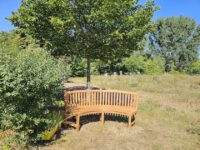 Neue Gartenbank im Bamberger Bienengarten